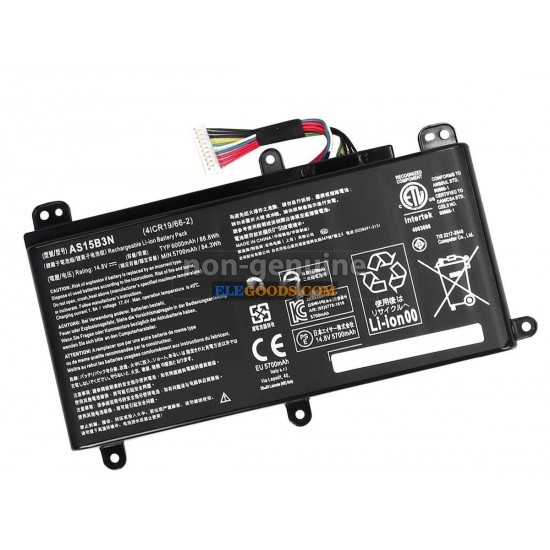 14.8V  5700mAh  8 cells  Li-ion  Black
