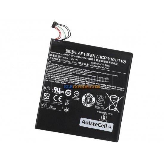 3.8V  17.2Wh  2 cells  Li-Polymer  Black