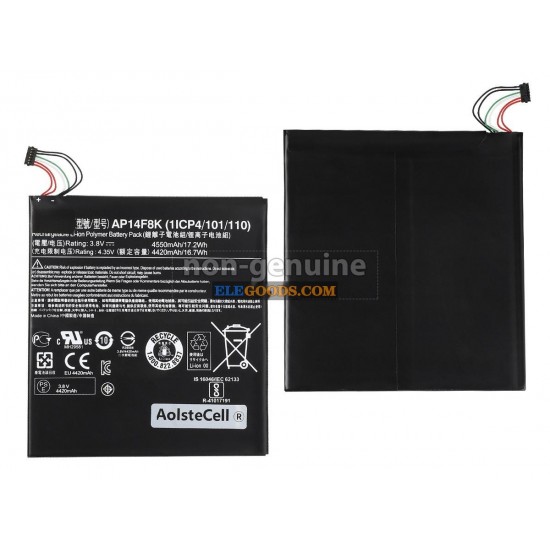 3.8V  17.2Wh  2 cells  Li-Polymer  Black