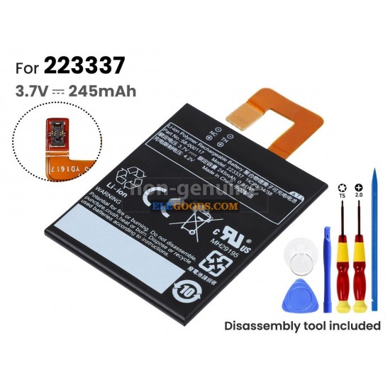 3.7V  0.91Wh  1 cells  Li-Polymer  Black