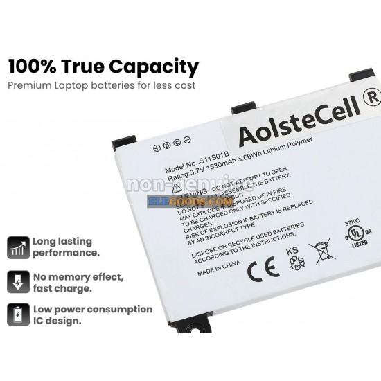 3.7V  5.66Wh  1 cells  Li-Polymer  Black