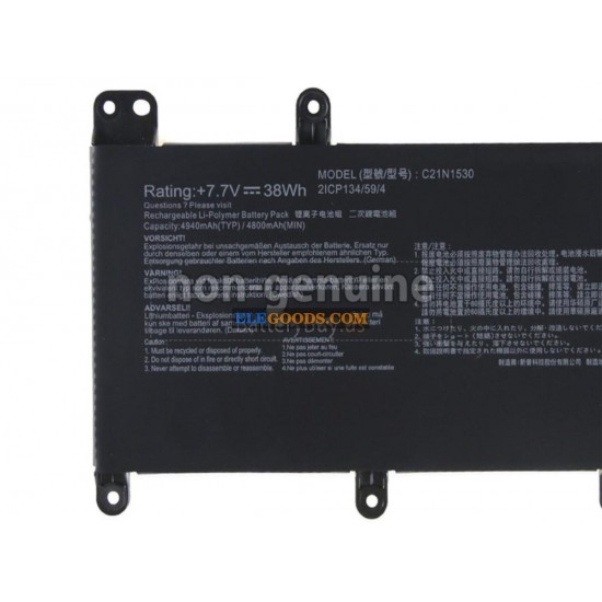 7.7V  38Wh  2 cells  Li-Polymer  Black