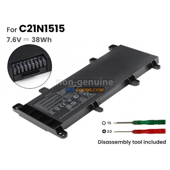 7.6V  38Wh  2 cells  Li-Polymer  Black