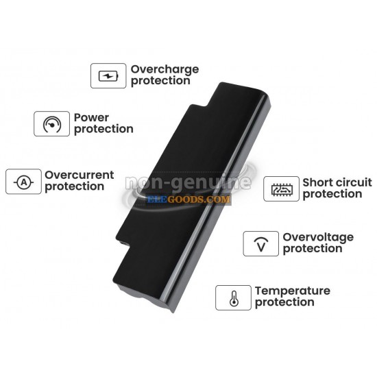 11.1V  4400mAh  6 cells  Li-ion  Black