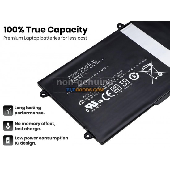 3.7V  25.9Wh  2 cells  Li-Polymer  Black