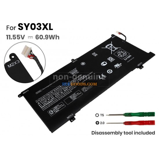 11.55V  60.9Wh  3 cells  Li-Polymer  Black