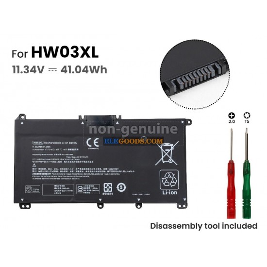 11.34V  41.04Wh  3 cells  Li-Polymer  Black
