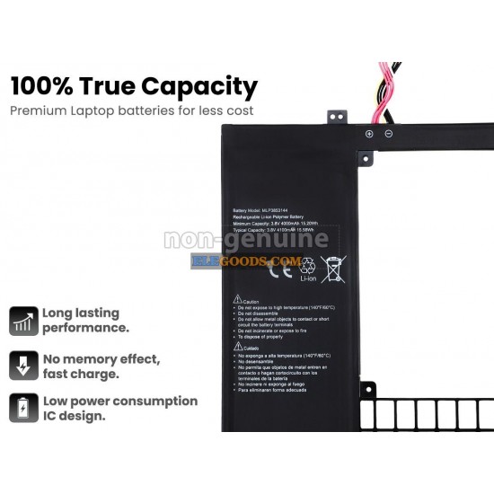 3.8V  4000mAh  1 cells  Li-Polymer  Black