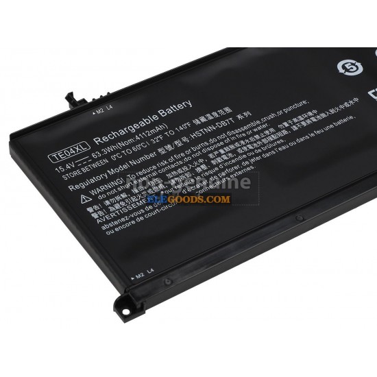 15.4V  63.3Wh  4 cells  Li-Polymer  Black