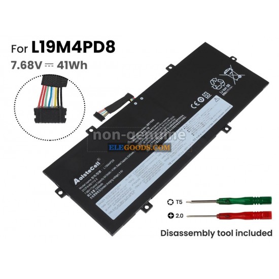 7.68V  41Wh  4 cells  Li-Polymer  Black