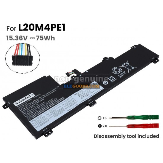 15.36V  75Wh  4 cells  Li-Polymer  Black