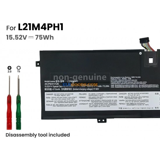 15.52V  75Wh  4 cells  Li-Polymer  Black