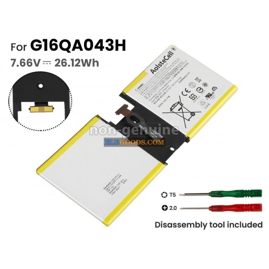 7.66V  26.12Wh  2 cells  Li-Polymer  Black