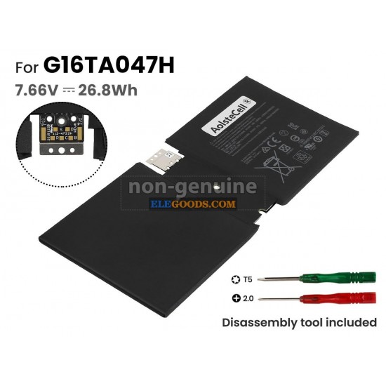 7.66V  26.81Wh  2 cells  Li-Polymer  Black