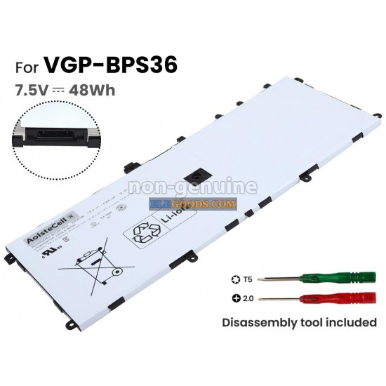 7.5V  48Wh  4 cells  Li-Polymer  Silver