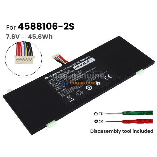 7.6V  45.6Wh  2 cells  Li-Polymer  Black