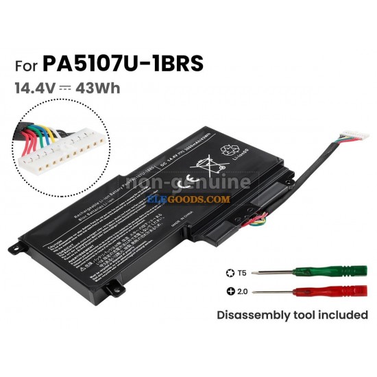 14.4V  43Wh  4 cells  Li-Polymer  Black