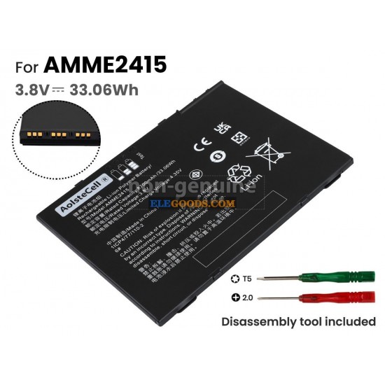 3.8V  33.06Wh  1 cells  Li-Polymer  Black